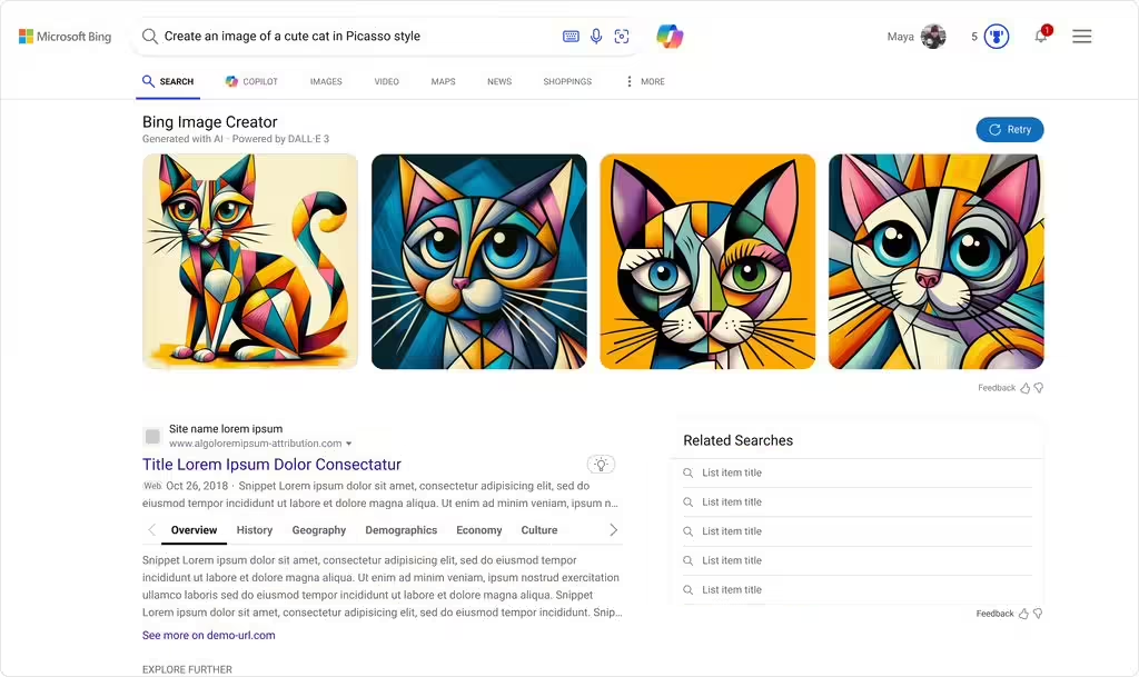 Bing Image Creator Upgrade: AI Creation Speed Doubles, Bing Search Can Be Generated Directly