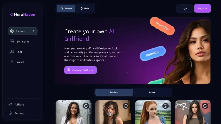 HeraHaven: Virtual AI Girlfriend, AI Girlfriend Interactive Role Play and Chat with Customizable Virtual Characters