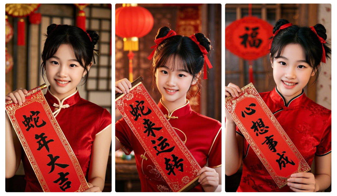 New Year's portrait material, with ‍AI quickly create the Spring Festival New Year's greeting blessing scene portrait portrait picture