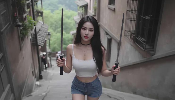 61c37b67j00sphr26000vd000km00btm ai beauty video a key to create tutorials, using AI to do sexy young lady street shooting short video