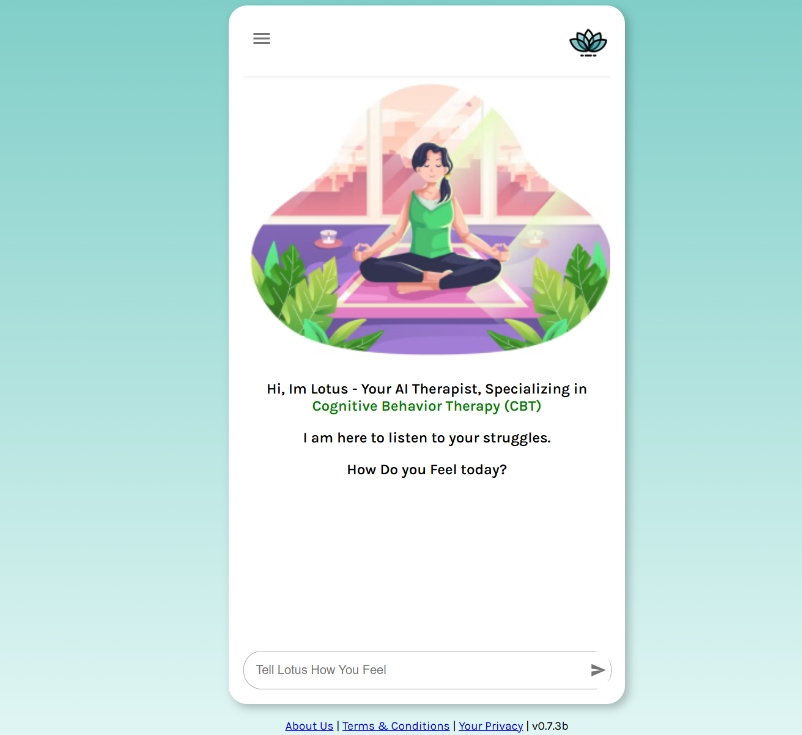 Lotus: a free online AI psychotherapist offering emotional support and counseling services