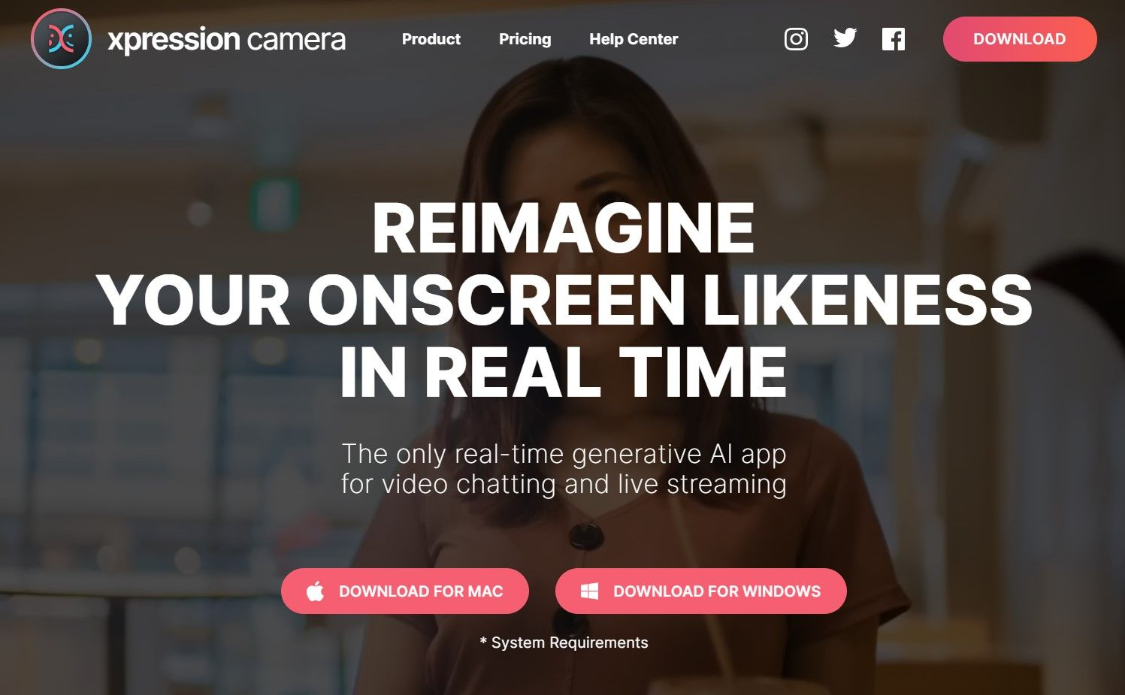 Xpression Camera: an app for real-time AI face-changing for video chats and live streaming, an AI that controls avatars for live streaming