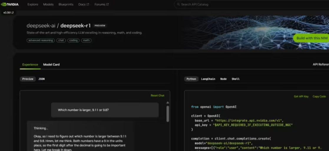 NVIDIA: DeepSeek-R1 Model Now Live on NIM Microservices Platform