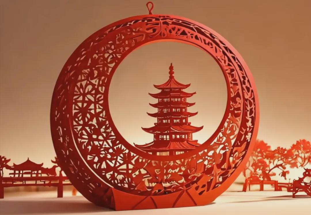 用AI做剪纸艺术作品，三分钟学会AI非遗新年剪纸视频