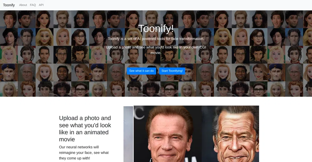Toonify: an AI face transformation tool that transforms your photos into animated style images