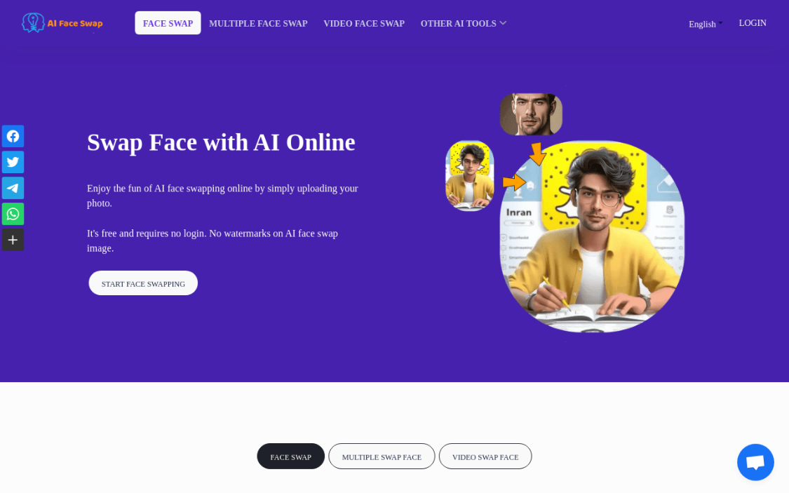 AI Face Swap：免费在线AI换脸，无需注册完全免费的AI换脸工具