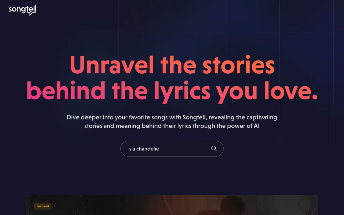 Songtell：AI音乐分析工具，为音乐爱好者提供深入的歌词分析