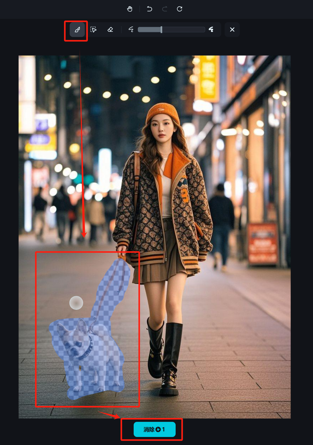 58a87897j00ssw0u5019ad000s60141m How to remove unwanted objects from pictures?AI one-click smart erase quickly remove any person/object in the picture.