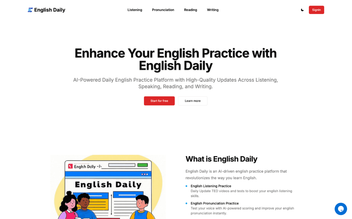 English Daily: AI English Practice Platform to Improve Your English Speaking Skills