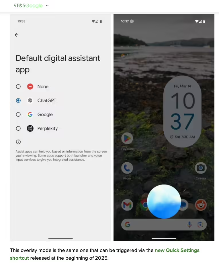 c5b47847j00st9kem009ed000l800pjp ChatGPT Android 测试版(1.2025.070)上线:可设置为手机默认数字助理,替代谷歌 Gemini