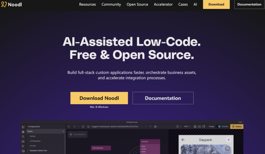 Noodl: AI low-code development platform that helps developers and designers accelerate development of web-based technologies