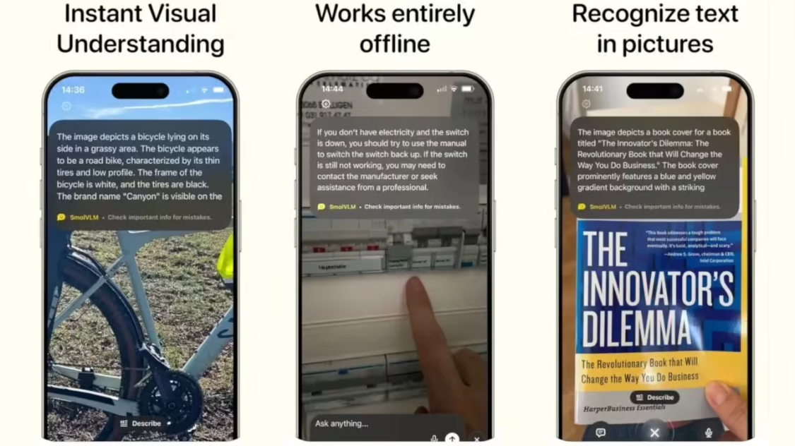 f21e2797j00stescc00j5d000v900hkp Hugging Face 推出本地 AI 助手 HuggingSnap,实现手机端即时视觉解析