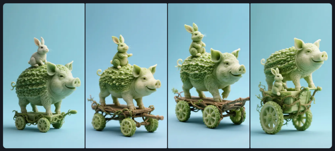 Pop-up AI video tutorials, using AI to create a variety of creative vegetables, fruits and animals pop-up video