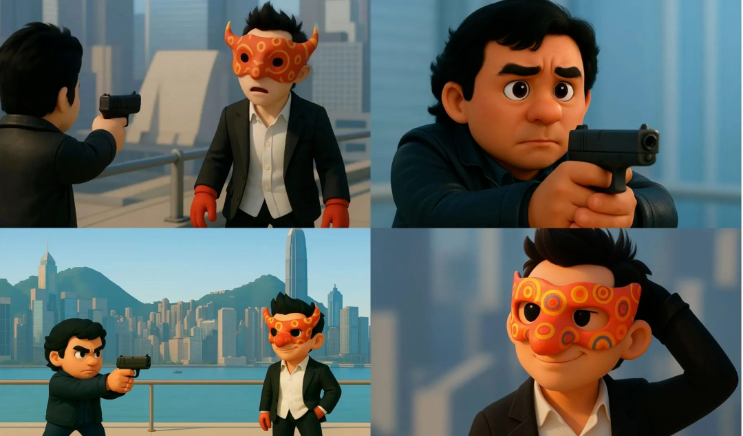 GPT-4o's newest game, hand in hand teaching you to copy classic Hong Kong movies to make animated videos