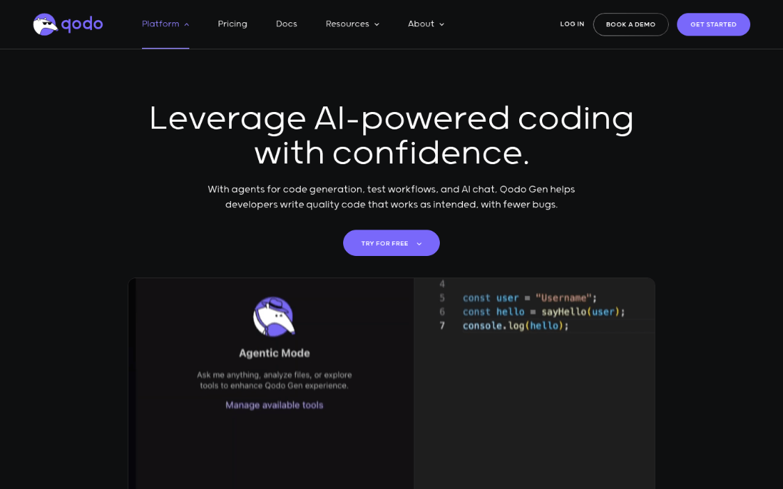 Qodo: AI code testing tool that helps developers generate high-quality code and test cases