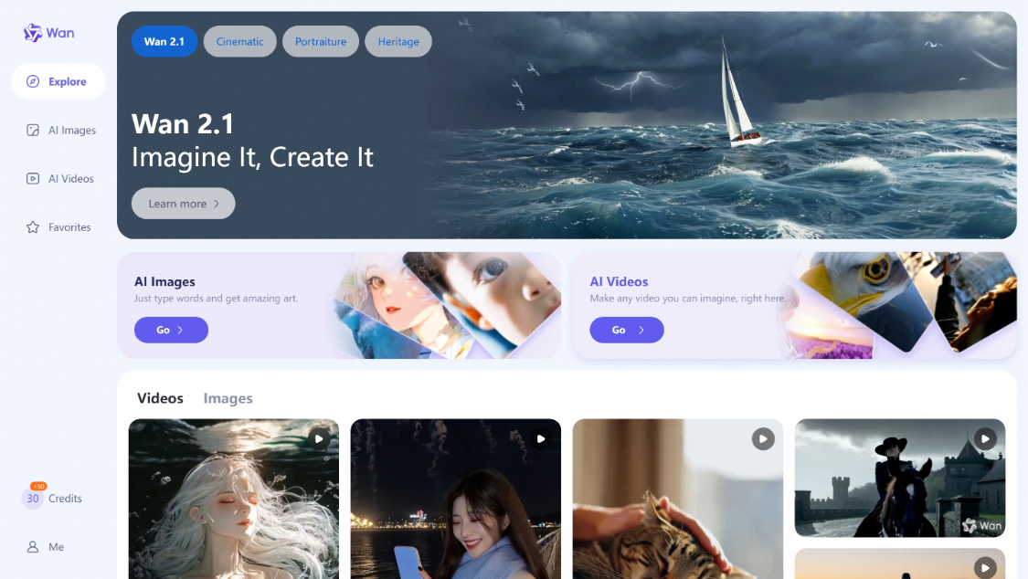 Wan.video: AI drawing and video creation tool that generates beautiful images and videos with just text!