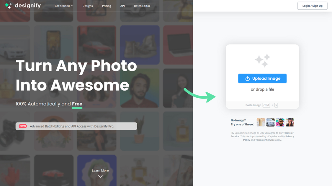 Designify: AI image editing tool, free and automatically remove the background of the picture AI tool