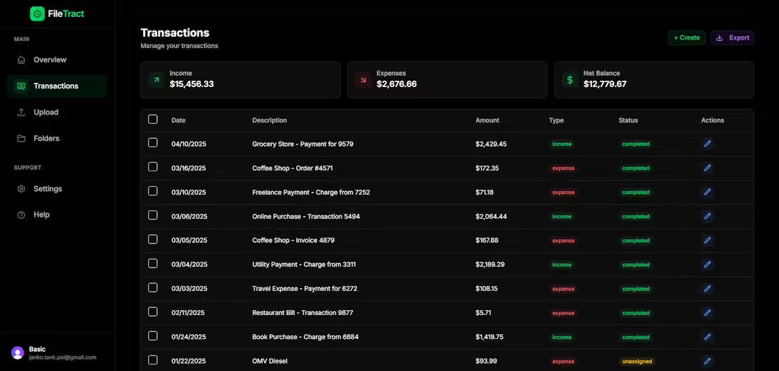 FileTract: AI financial data automation platform to automatically extract and analyze financial data