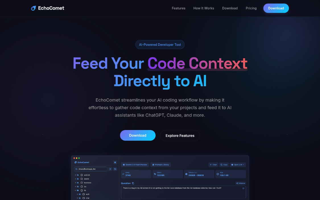 EchoComet: an AI-assisted coding tool that greatly simplifies the AI code workflow