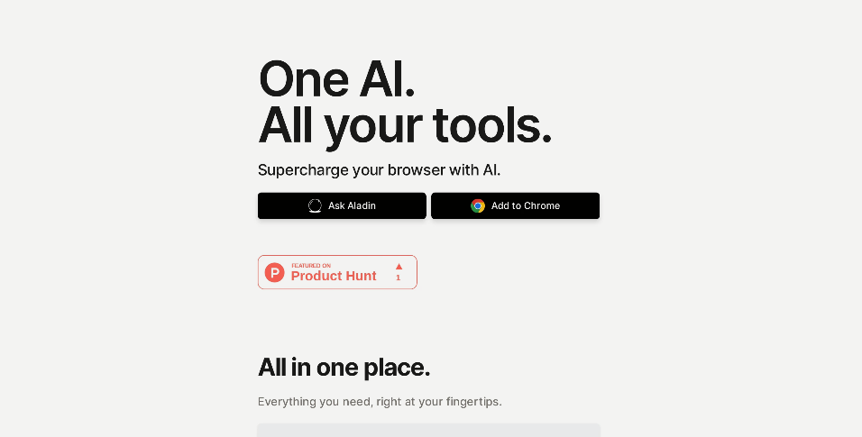 Aladin: A Browser AI Extension with One-Click Intelligent Processing for Documents, Websites and Videos