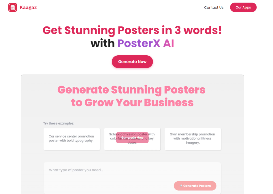 PosterX: AI Poster Generator, generate posters with just a few words!