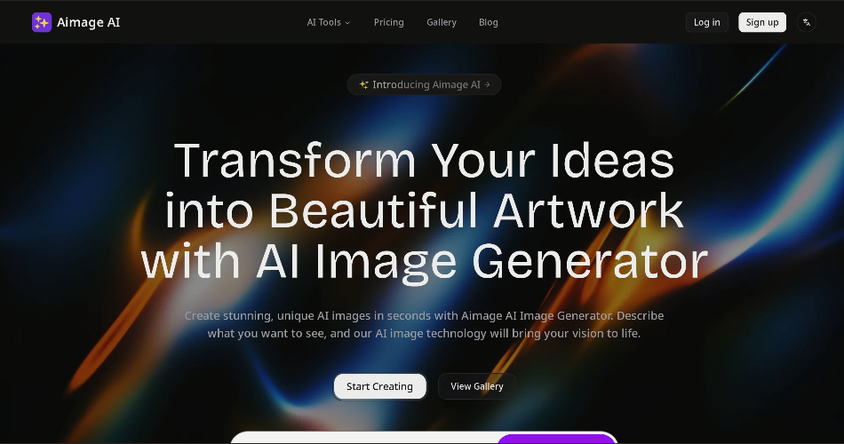 Aimage AI：免费在线AI图像艺术和创意生成器，支持文本转图像、图像风格转换等功能