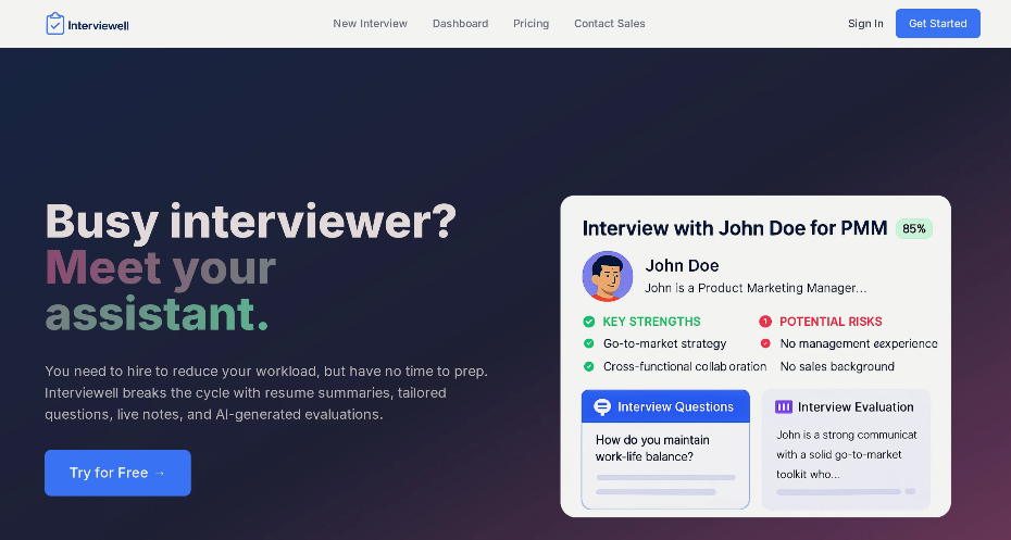 767d9ee9j00sx0pmu006nd000pu00dtp Interviewell:AI面试助手,提供简历分析、个性化问题建议、AI 打分卡等功能