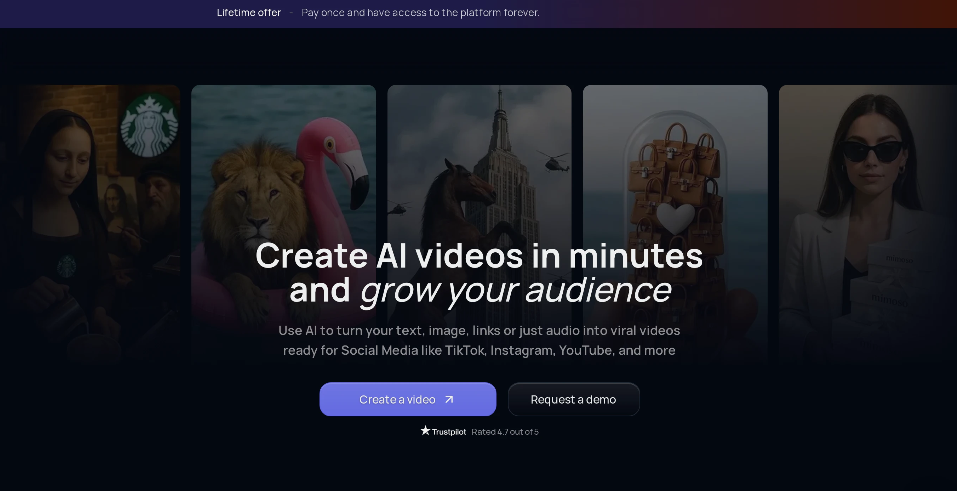 Videotok: AI video creation platform with AI-powered scripts, images, animations and voiceovers