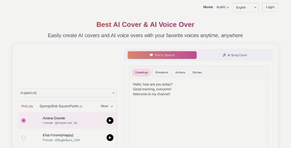 AI Cover: free AI song cover generator, easy to make high quality AI song cover