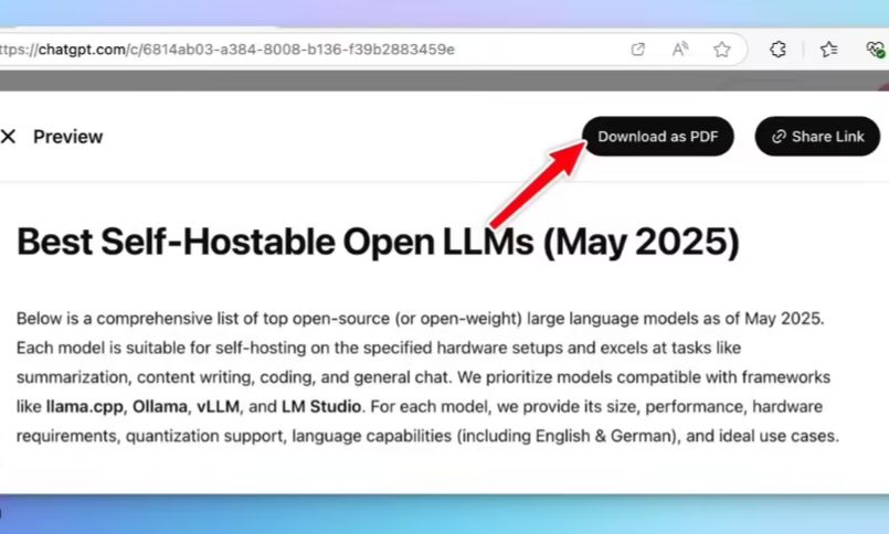 ChatGPT in-depth study with new export to PDF feature to preserve report formatting