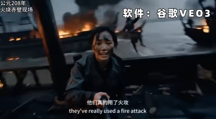 328f9f49j00sxvy3z00byd000nh00cyp Using AI to make the Battle of Red Cliff in the Three Kingdoms into a movie, with first-person perspective AI traversing the live broadcast