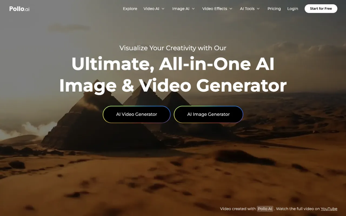 Pollo AI: AI image and video generation tool supporting multiple cutting-edge video models in the industry