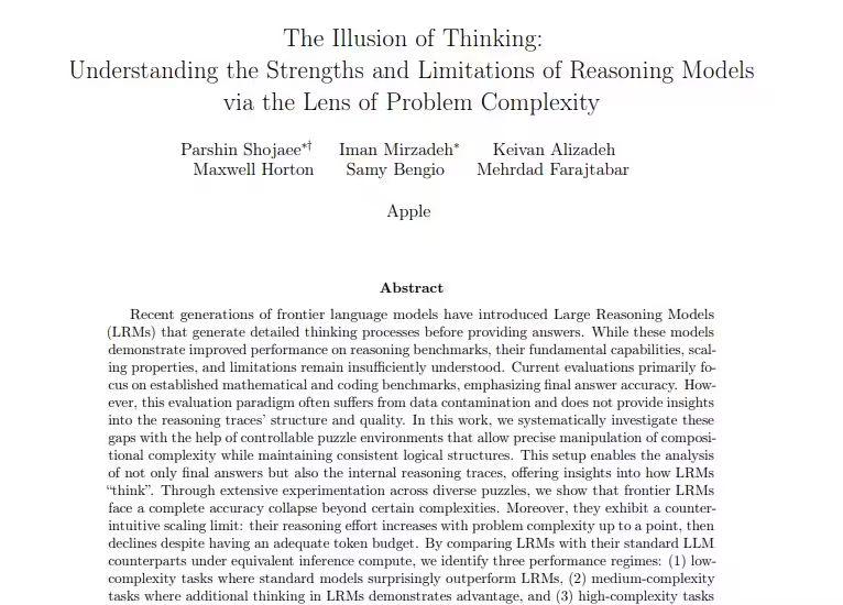 New Apple study: existing big AI models are "more like memorization than real reasoning"