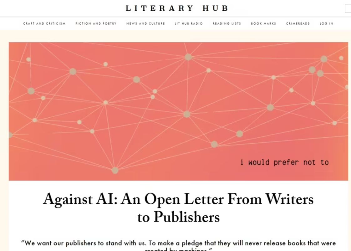 More than 1,000 authors call on publishers to commit to limiting the use of AI: no AI books, no AI voice-overs