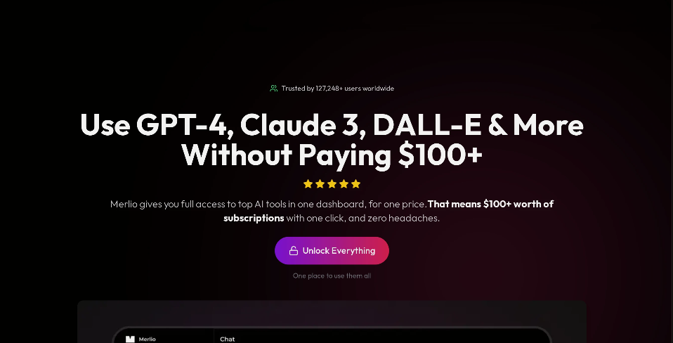 Merlio：一站式AI助手，可使用GPT-4、Claude 3、DALL-E 等AI工具