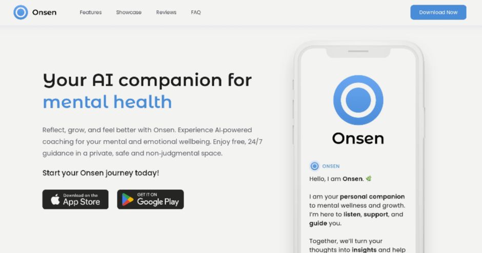 Onsen: AI mental health companion app to help you cope with stress and boost your mental and emotional health
