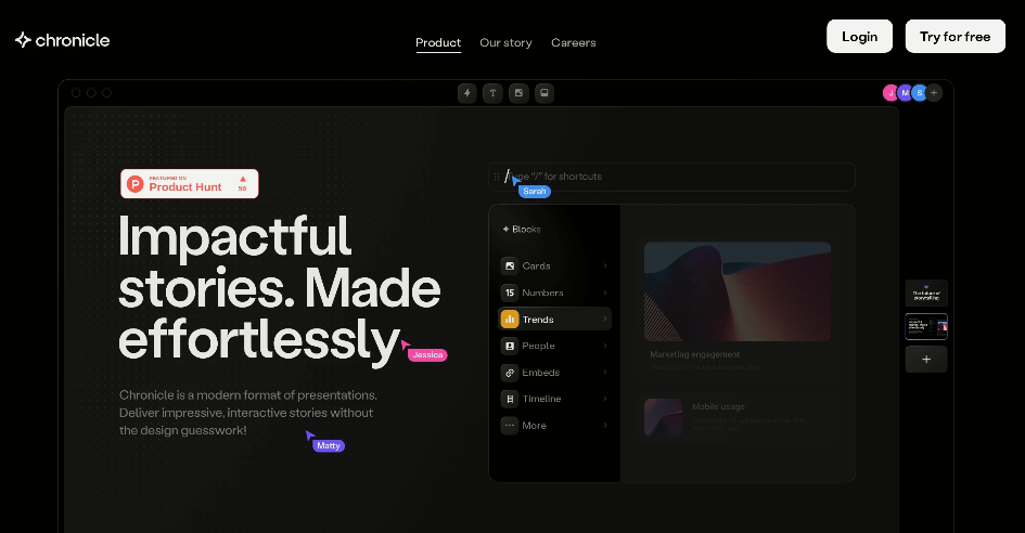 Chronicle：AI演示文稿软件，无需设计技能即可制作精美演示文稿