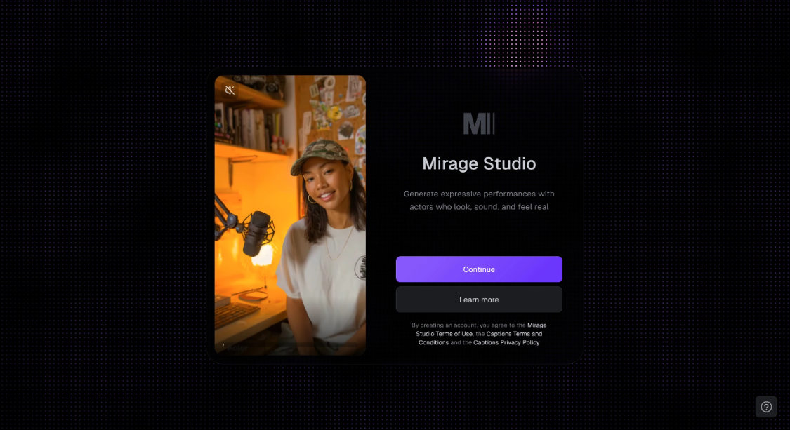 Mirage: Audio to Video AI Tool for Quickly Generating Virtual Character Videos