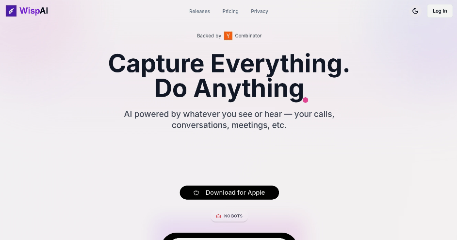 Wisp AI: AI voice assistant that manages your calendar, drafts emails, summarizes meetings and notes