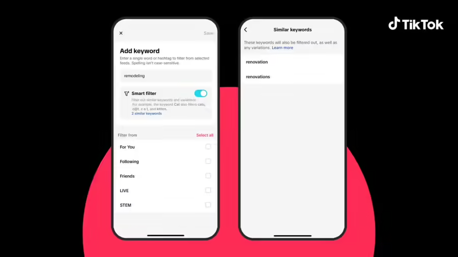 TikTok goes online with AI smart keyword blocking: the more you use it, the more accurate it becomes!