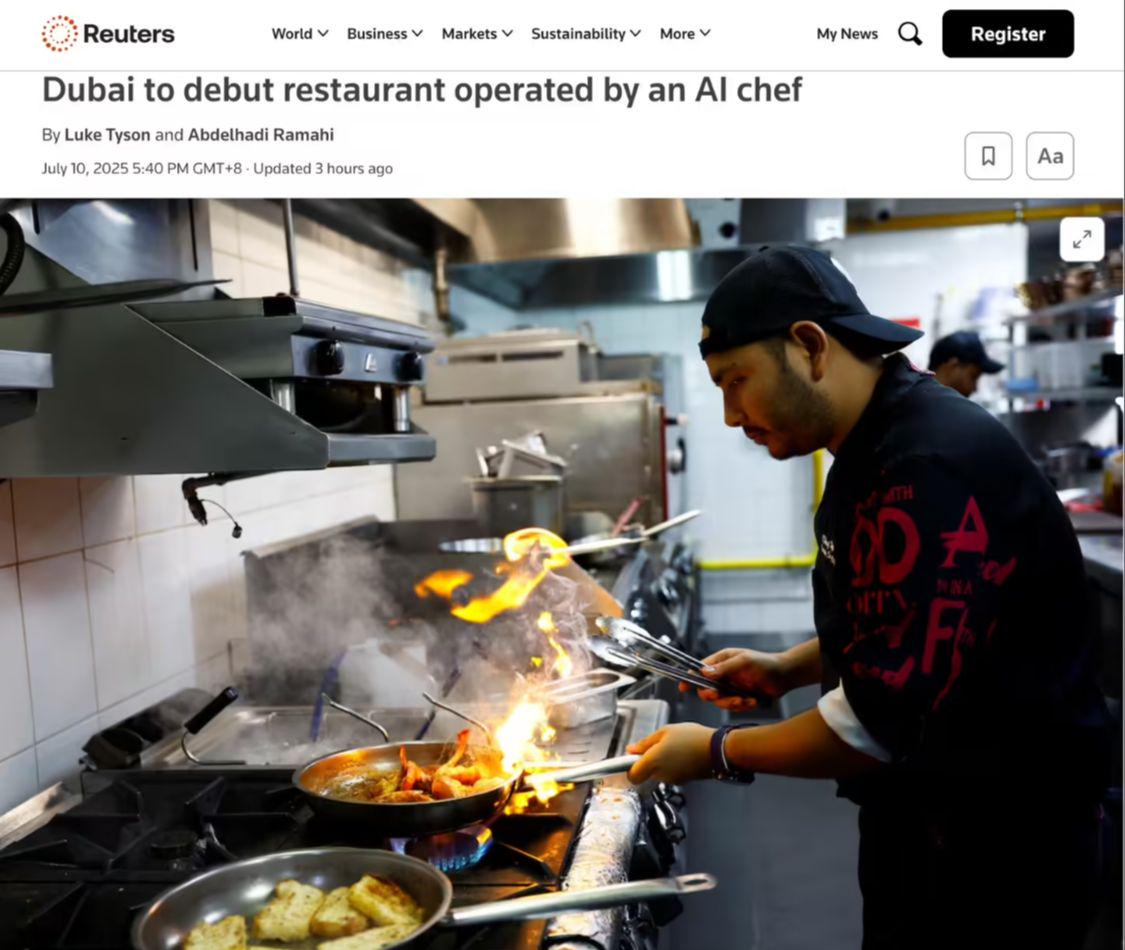 04090f31j00sz7t9w0032d000v900qep Dubai's 'AI Chef' restaurant to open soon: big models design recipes for a unique and bold taste experience