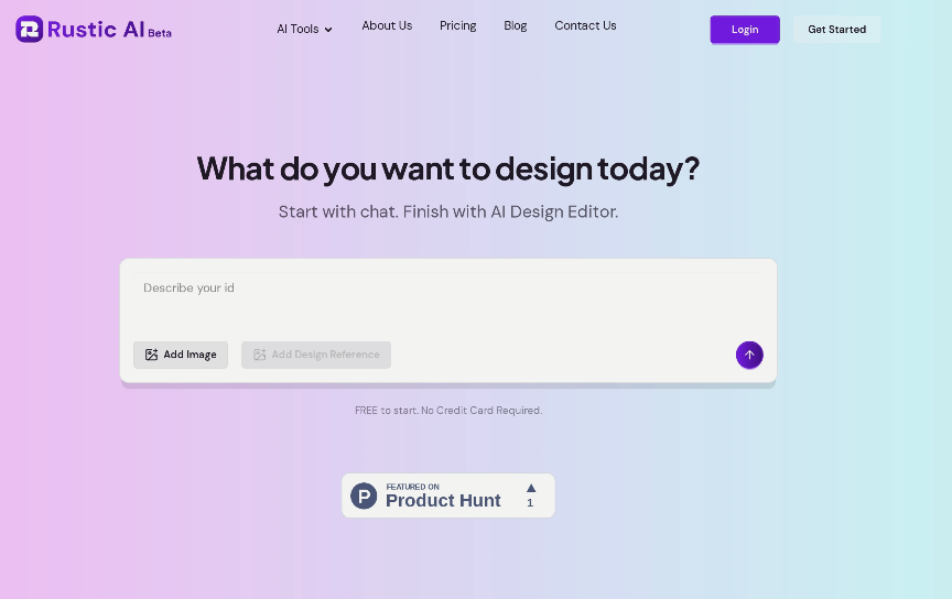 Rustic AI: AI design studio offering tools such as AI image generator, image amplifier and background remover