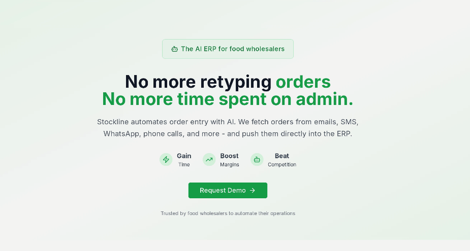 Stockline: an AI inventory management tool and AI-native ERP system for food wholesalers