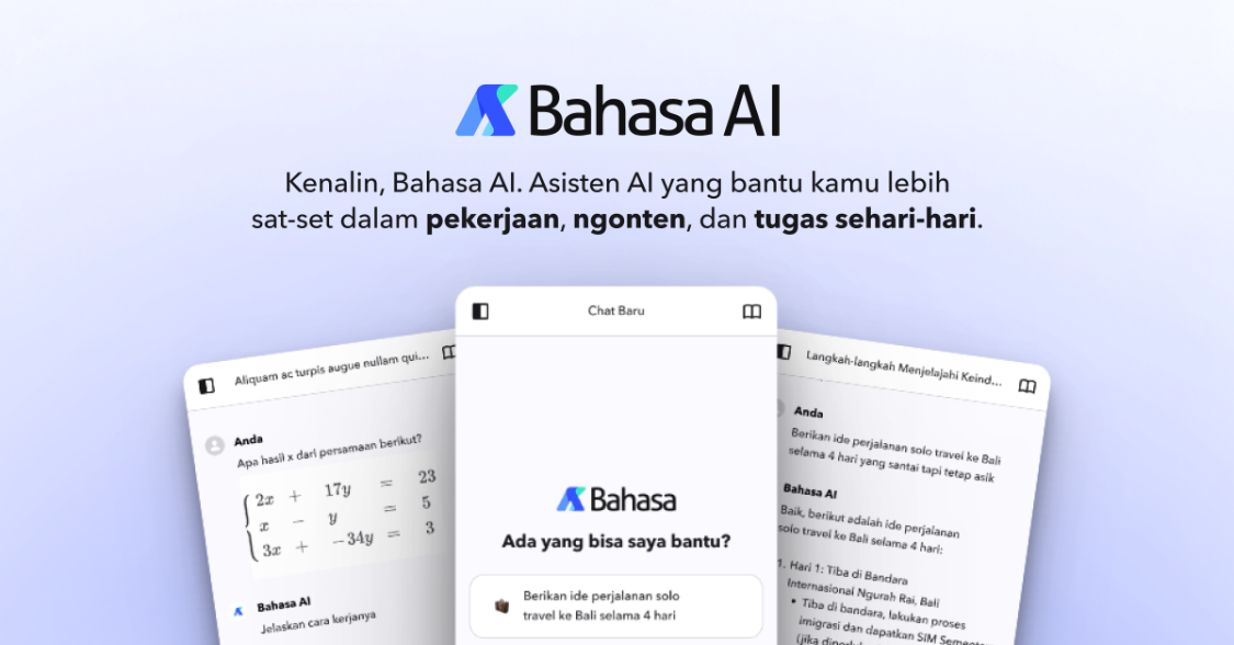 Bahasa AI: Indonesia's localized all-around AI assistant that combines chatting, document reading, image recognition, PDF parsing, and more!