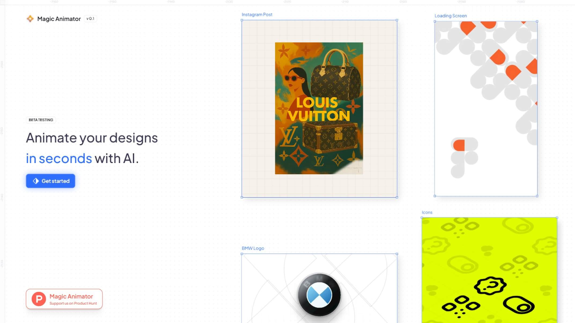 Magic Animator: AI animation creation tool that helps users quickly convert static images or designs into dynamic animation