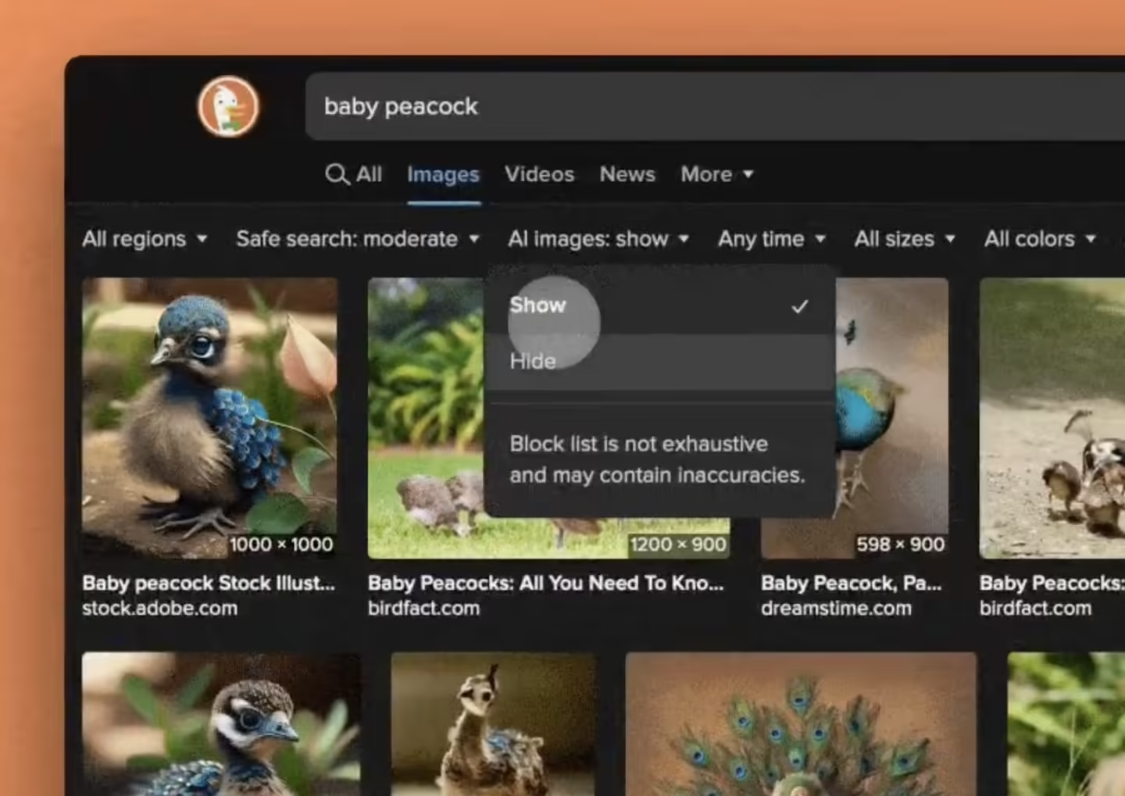 Don't worry if there are too many AI images in search results: DuckDuckGo Browser launches a new feature to help you filter them with a single click.