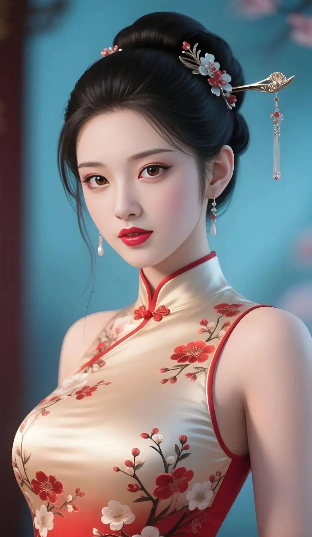 AI generated Chinese style beautiful HD wallpaper sets of cell phone wallpapers, novice can also draw a classical Chinese style beauty