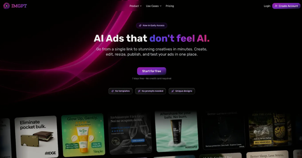 IMGPT: AI advertisement material generation tool, automatically generate advertisement copy, pictures