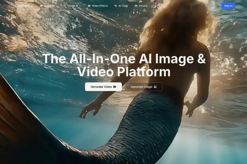 Ideart AI: AI image and video creation platform, supporting text-to-video, image-to-video, character animation, AI image editing and more!