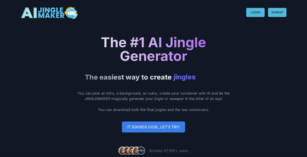 AI Jingle Maker: AI audio ringtone maker, quickly generate audio for advertising campaigns, radio programs, podcast credits and more!